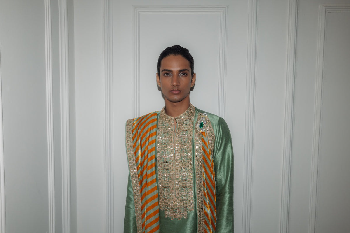 Sage Green Kurta Dushala Set