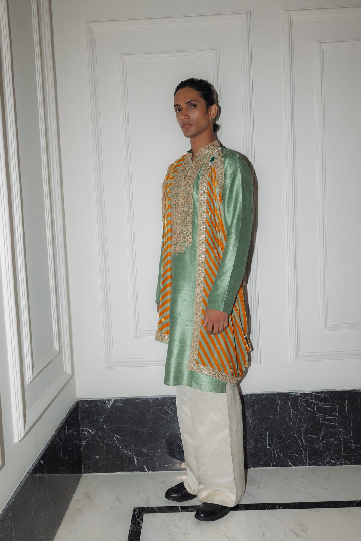 Sage Green Kurta Dushala Set
