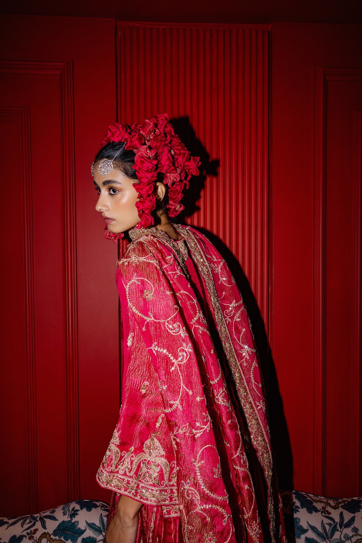 Raspberry Lehenga Set