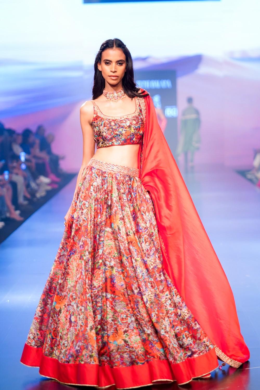 Surkh Laal  Lehenga Set