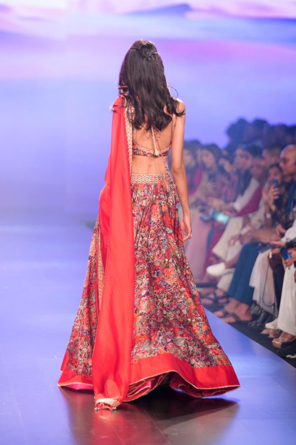 Surkh Laal  Lehenga Set