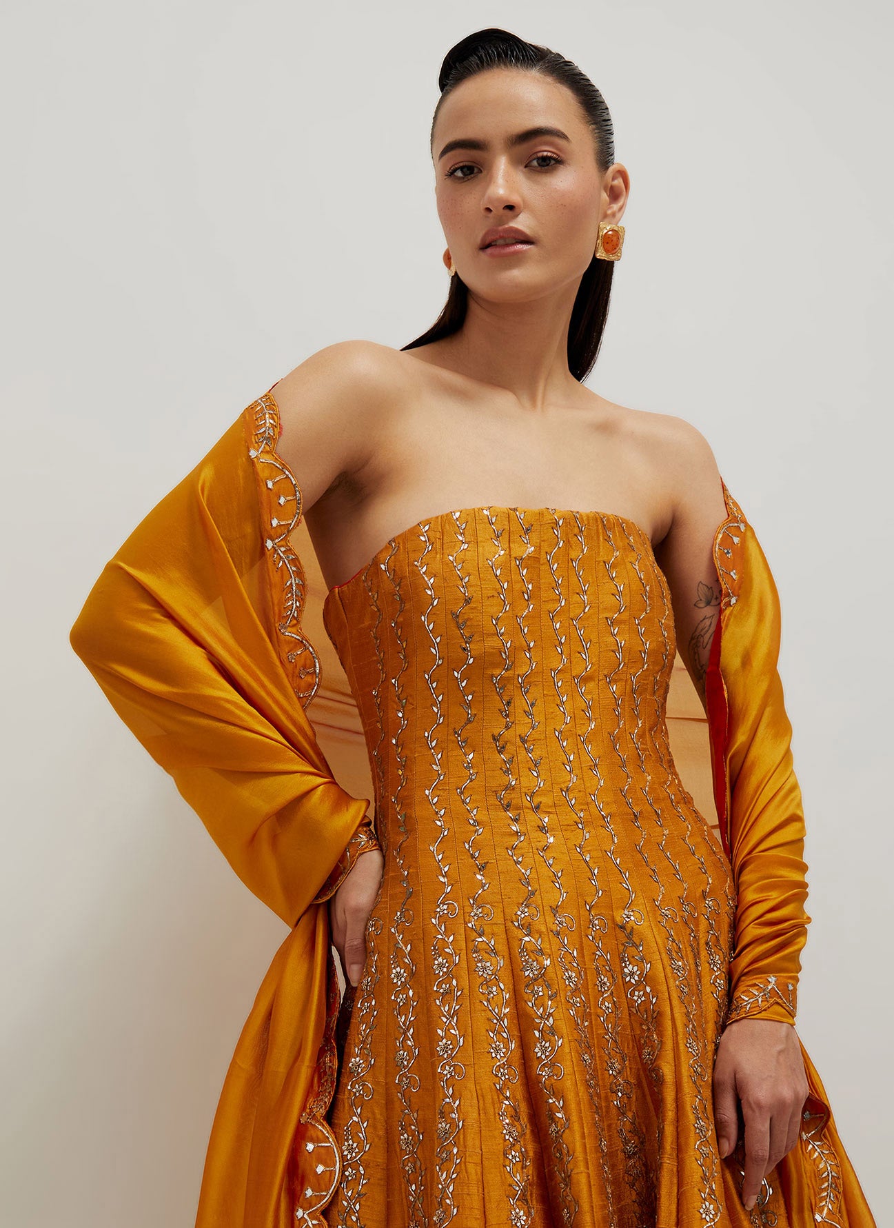 Sarso Off Shoulder Anarkali
