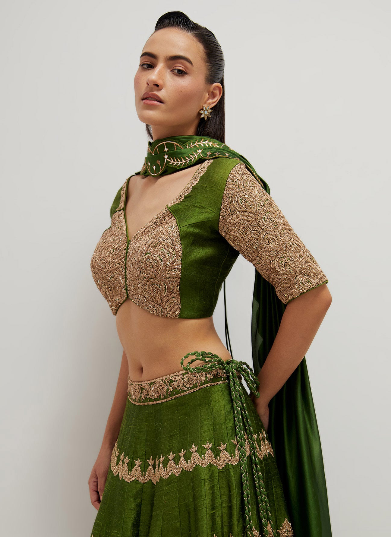 Kaccha Aam Lehenga Set