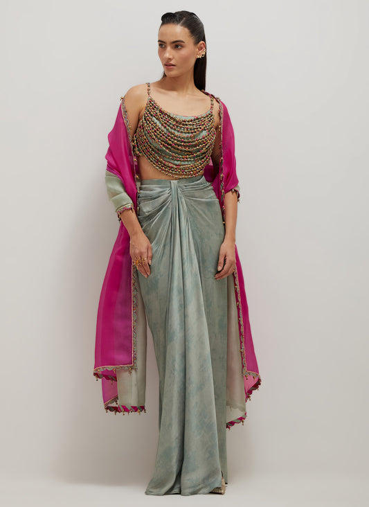Moh Drape Skirt Set