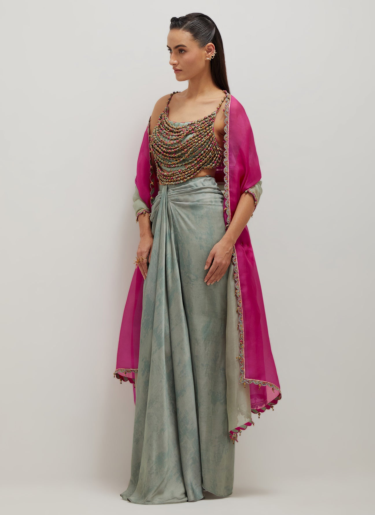 Moh Drape Skirt Set