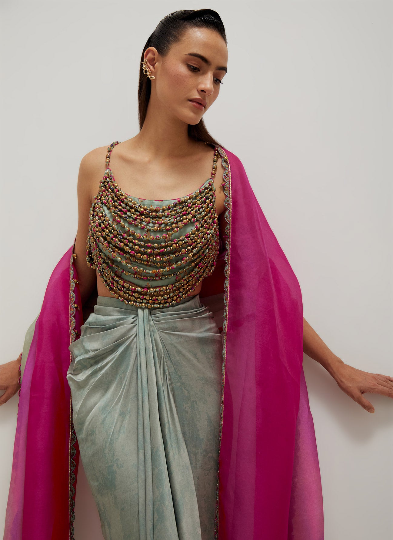 Moh Drape Skirt Set