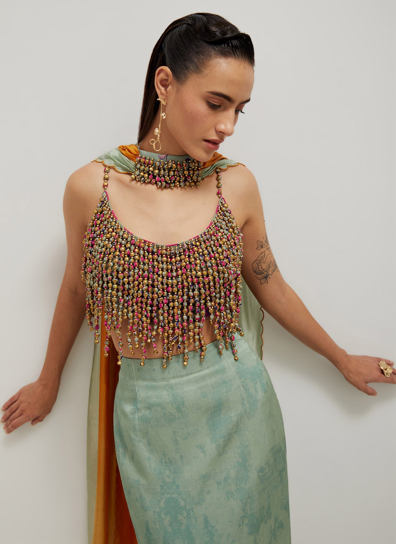 Sage Pencil  Skirt Set