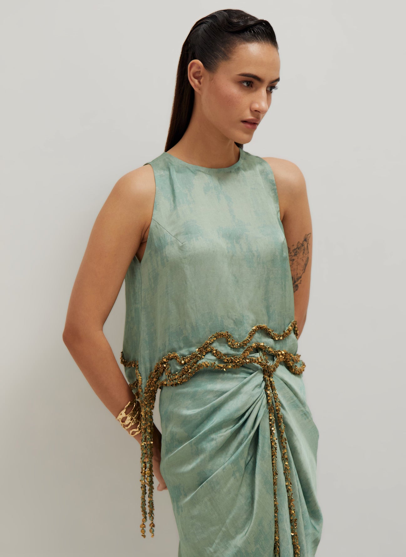 Sage Top And Skirt