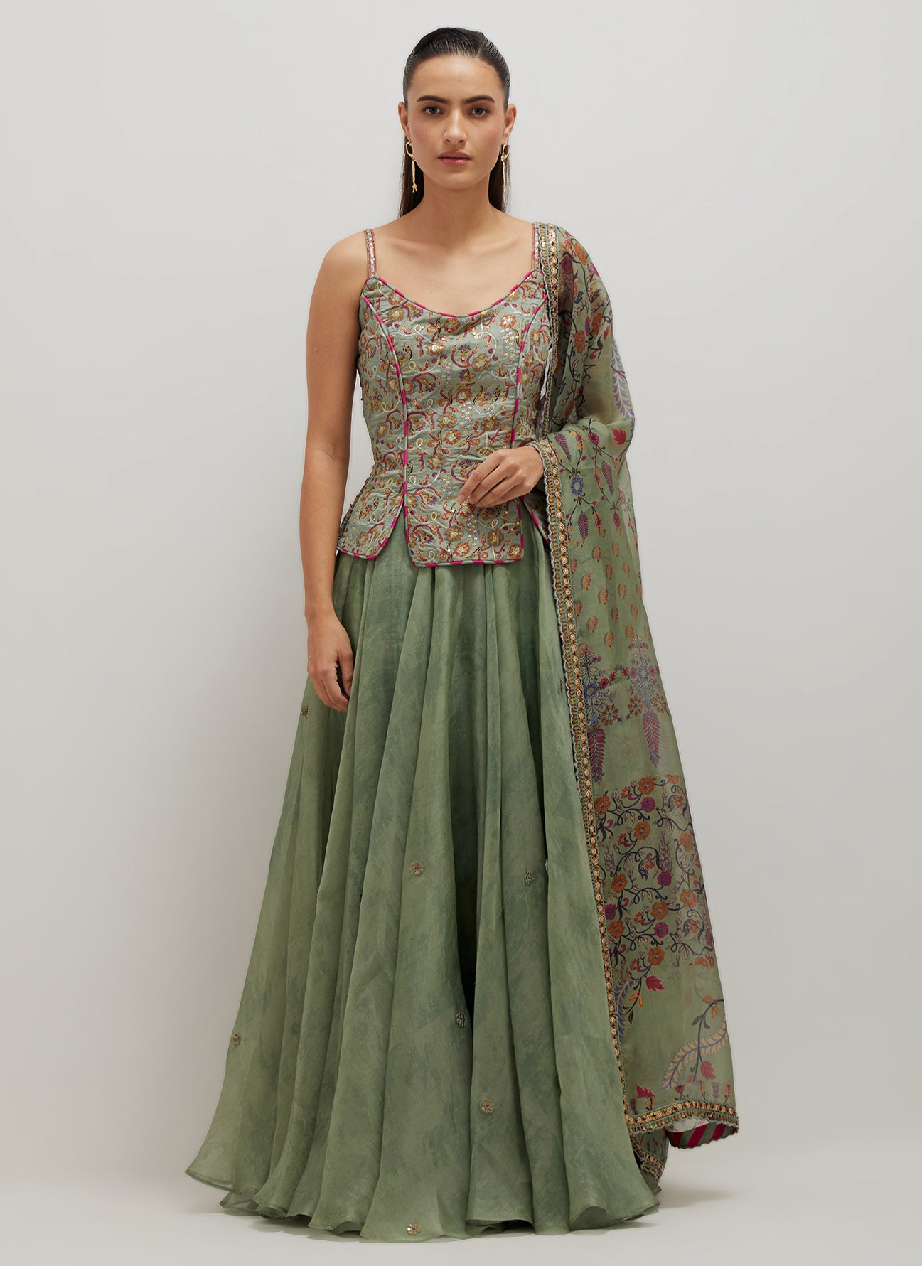 Moh Corset Lehenga Set