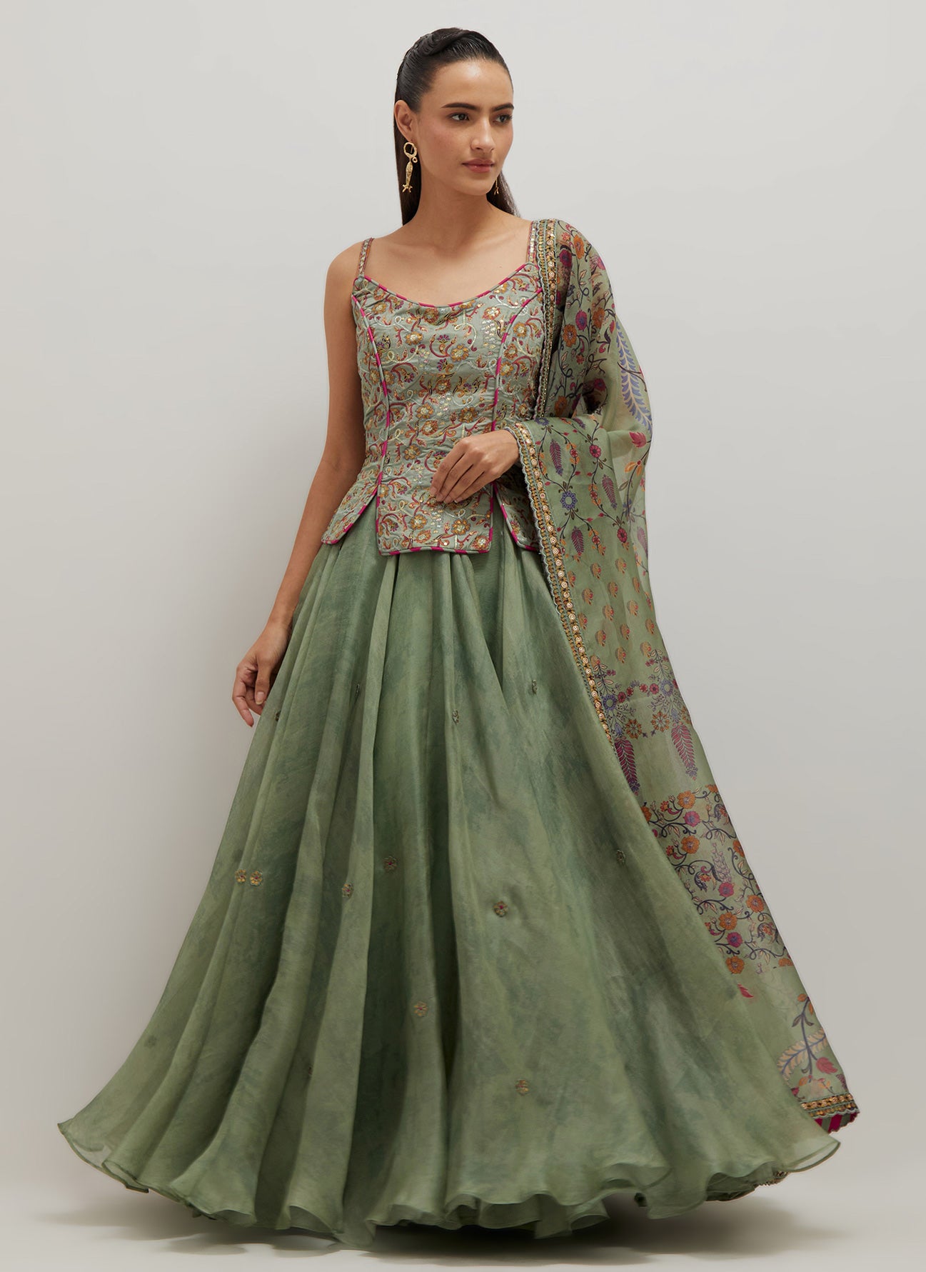 Moh Corset Lehenga Set