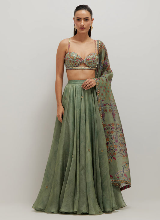 Moh Bralette Lehenga Set