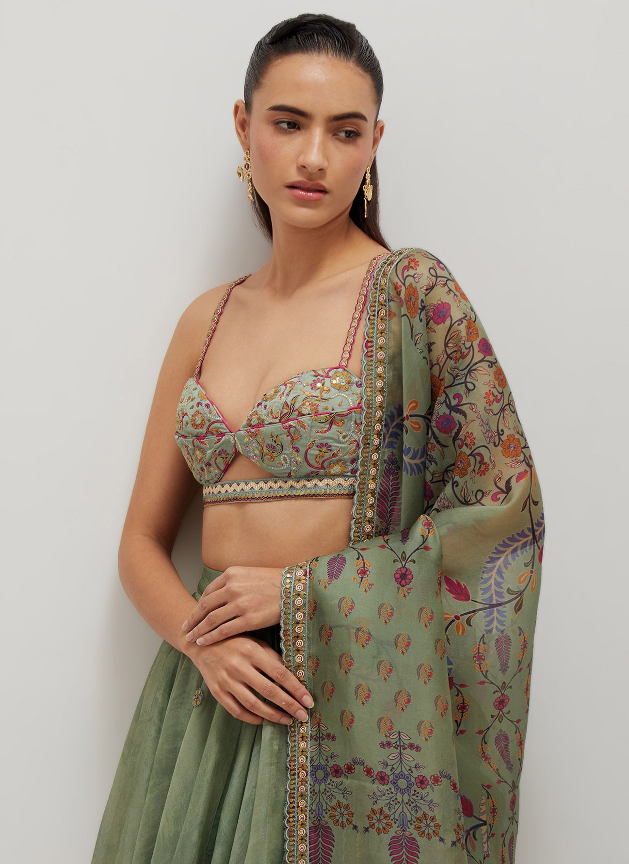Moh Bralette Lehenga Set