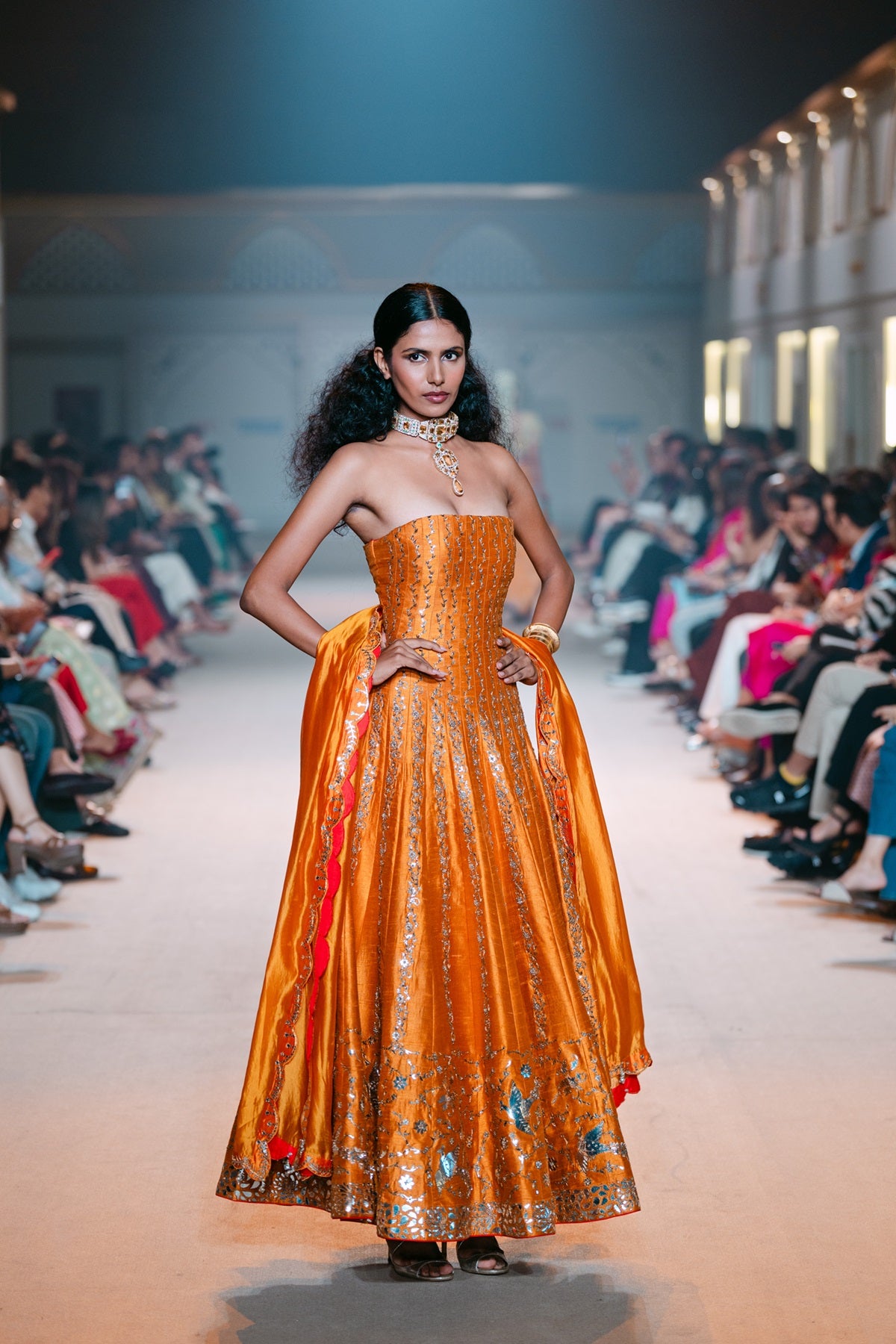 Sarso Off Shoulder Anarkali