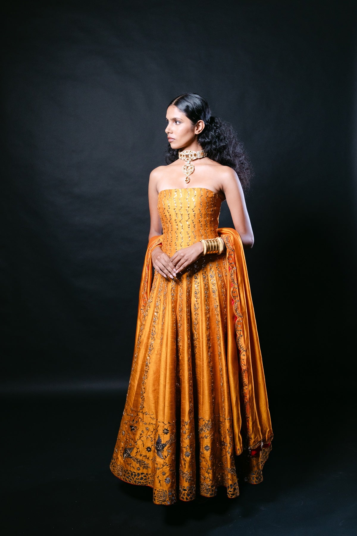 Sarso Off Shoulder Anarkali