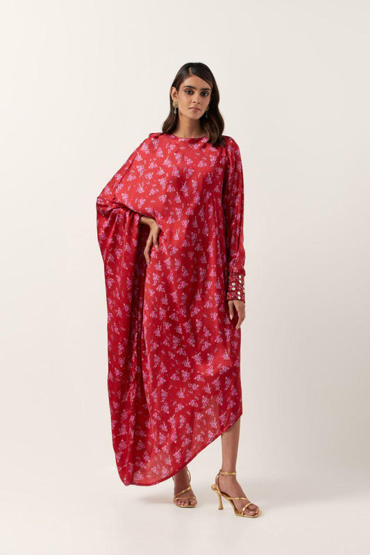 Surkh Laal Floral One Sleeve Dress