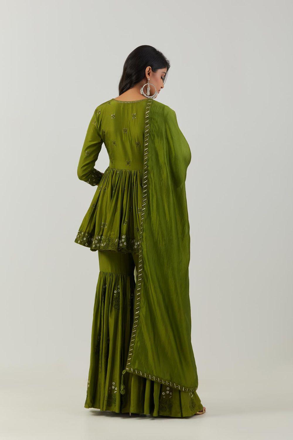 Olive Green Kedia Set