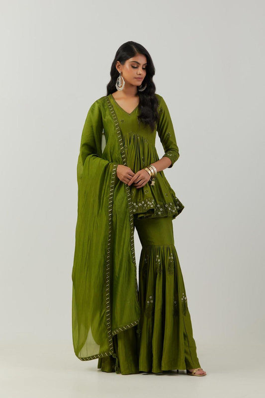 Olive Green Kedia Set